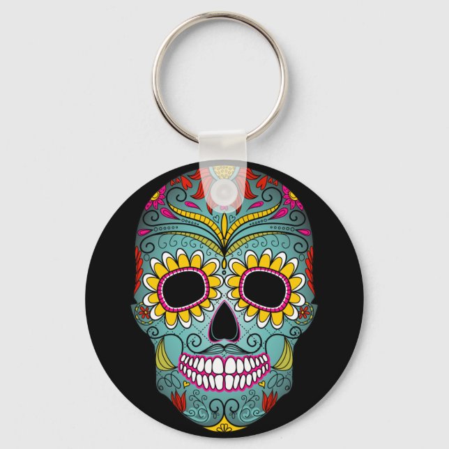 Day of the dead Sugar Skull Nyckelring (Framsida)