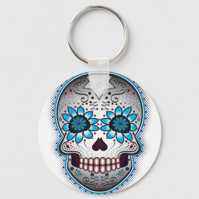 Day of the dead Sugar Skull Nyckelring (Framsida)