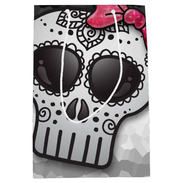 Day of the dead Sugar Skull Ombre Shock rosa Glitt (Framsidan)