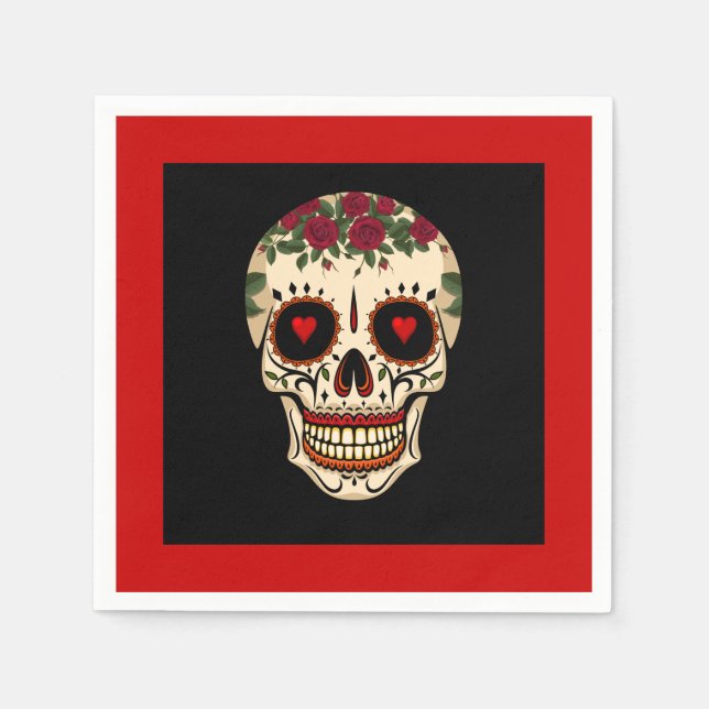 Day of the dead Sugar Skull Pappersservett (Framsidan)