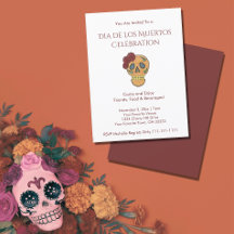 Day of the dead Sugar Skull Red Guld Halloween
