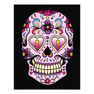 Day of the dead Sugar Skull Rosa Fototryck