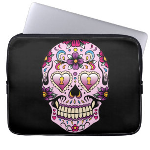 Day of the dead Sugar Skull Rosa Laptop Sleeve