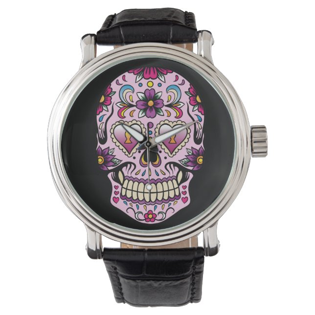Day of the dead Sugar Skull Rosa Watch  Watch Armbandsur (Framsida)