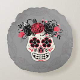 Day of the dead Sugar Skull Rund Kudde