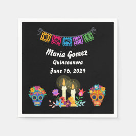 Day of the dead Sugar Skull Skeletons Pappersservett