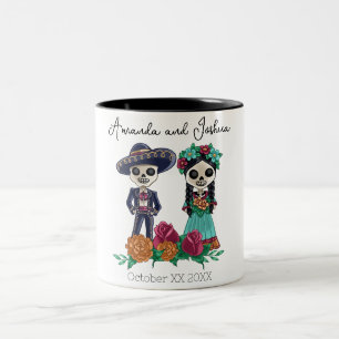 Day of the dead Sugar Skull Skeletons Två-Tonad Mugg