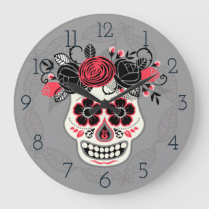 Day of the dead Sugar Skull Stor Klocka