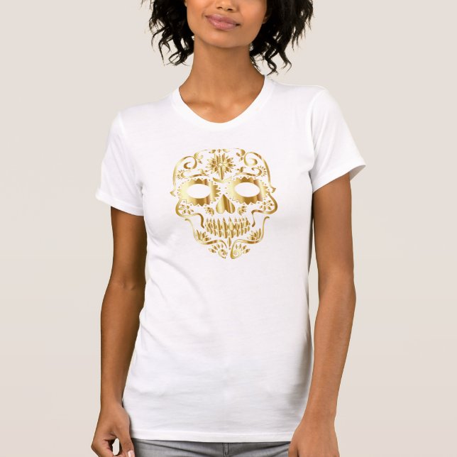 Day of the dead Sugar Skull T Shirt (Framsida)