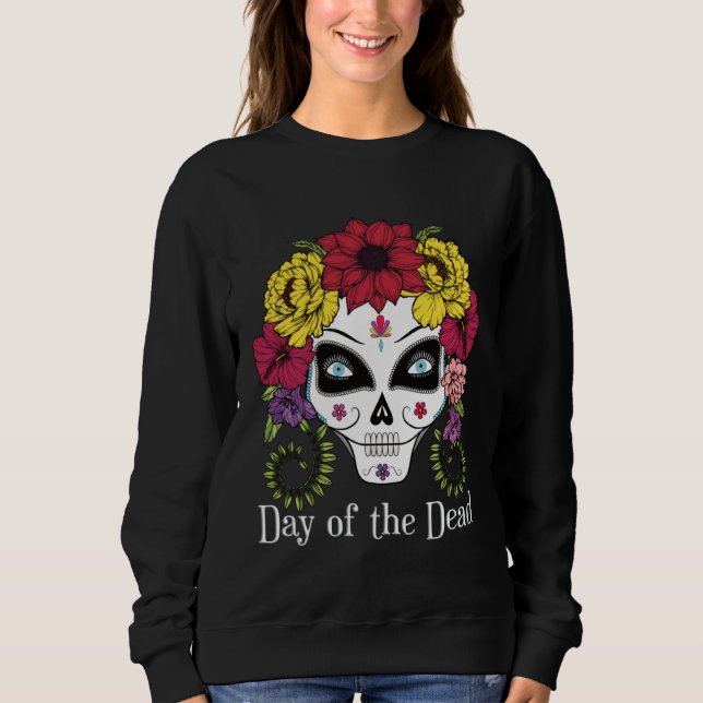 Day of the Dead Sugar Skull T Shirt (Framsida)