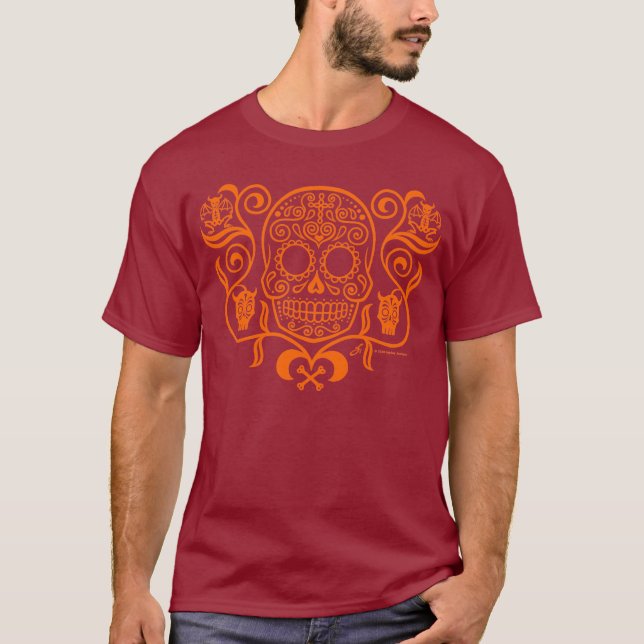 Day of the dead Sugar Skull Tee Shirt (Framsida)