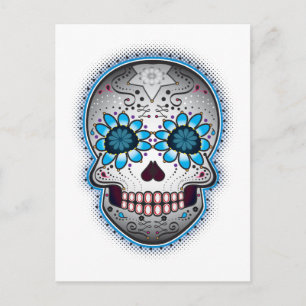 day of the dead Sugar Skull Vykort