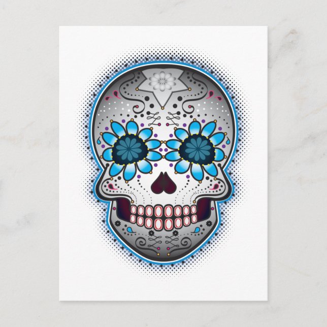 Day of the dead Sugar Skull Vykort (Framsida)