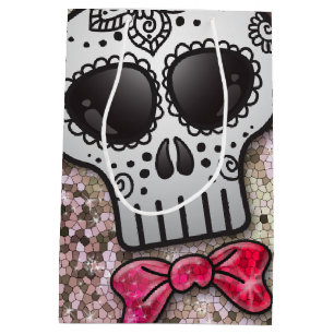 Day of the dead Sugar Skull White Diamond Glitter