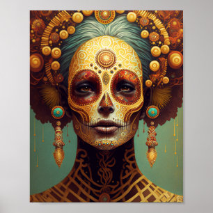 Day of the dead Sugar Skull Woman Poster