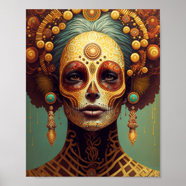 Day of the dead Sugar Skull Woman Poster (Framsidan)