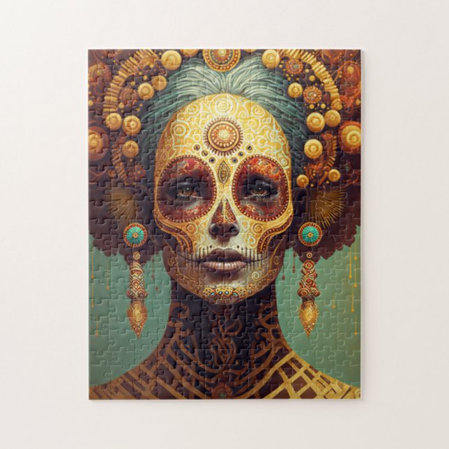 Day of the dead Sugar Skull Woman Pussel (Vertikal)