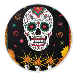 Day of the dead Sugar Skullborttagningsknapp Dra Knopp