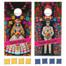 Day of the dead Team Bride mot Team Groom Bröllop