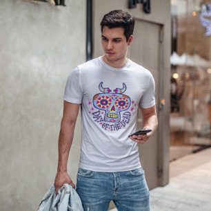 Day of the dead Tecknad Skull T Shirt