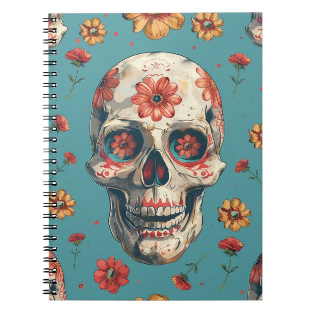 Day of the dead tematisk design anteckningsbok (Framsidan)