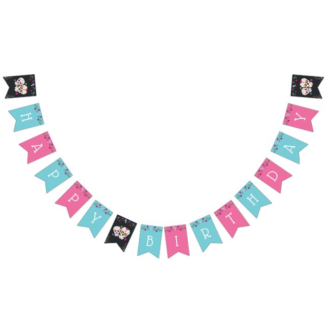 Day of the dead Theme Födelsedagsfest Vimplar (Alla)