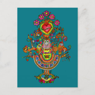 day of the dead Träd Art-vykort Vykort