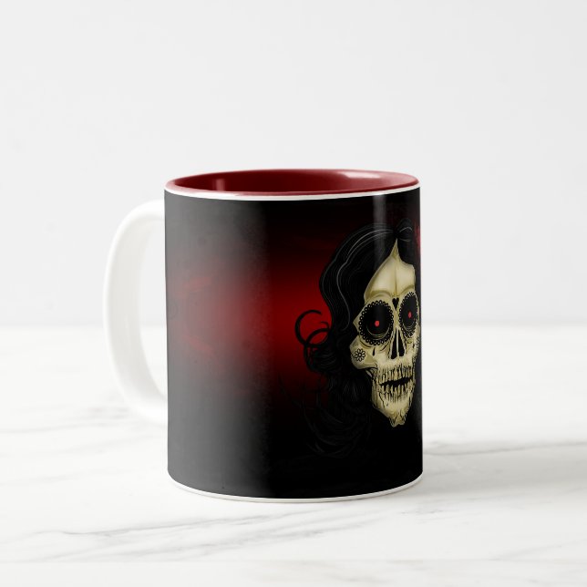 day of the dead Två-Tonad mugg (Framsida vänster)