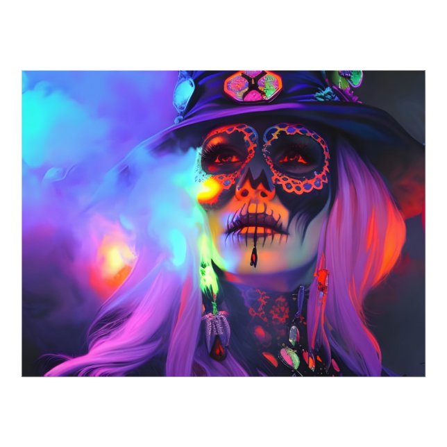 Day of the dead Voodoo Queen of New Orleans Fototryck (Framsidan)