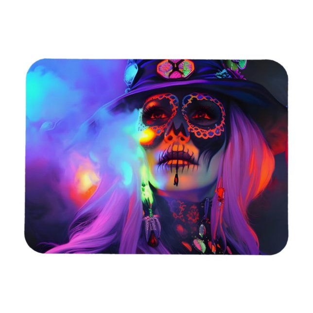 Day of the dead Voodoo Queen of New Orleans Magnet (Horisontell)