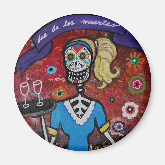 DAY OF THE DEAD WAITRESS MAGNET (Framsidan)