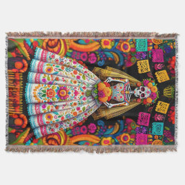 Day of the Dead Wedding Skeleton Bride Filt