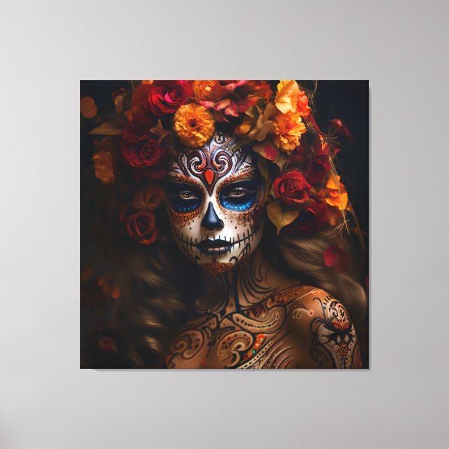 Day of the dead Woman Canvastryck (Framsida)