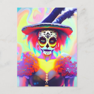 Day of the dead Woman Vykort