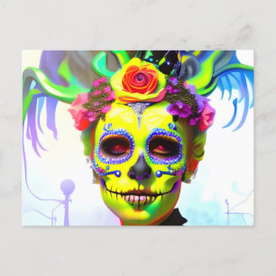 Day of the dead Woman Vykort