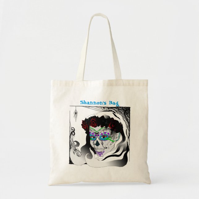 Day of the dead Young Girl Budget Tote Tygkasse (Framsidan)