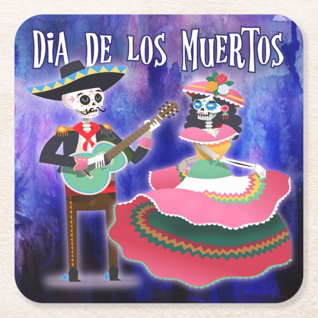 Day of the deadFiestaparty Underlägg Papper Kvadrat (Framsidan)