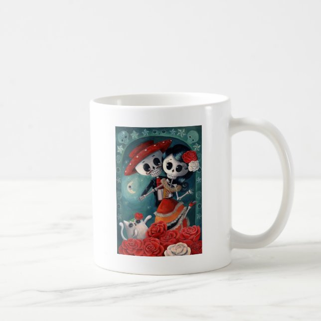 Day of the deadskelettälskarna kaffemugg (Höger)