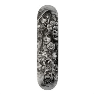 Day of the deadskridskodäck mini skateboard bräda 18,5 cm