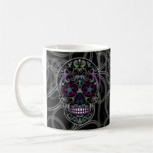 Day of the deadsockerskalle - Colorfully svart Kaffemugg