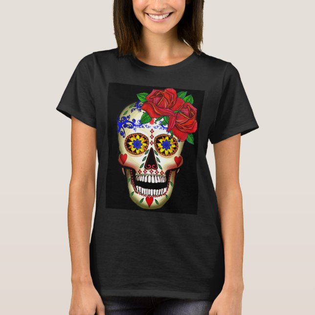 DAY OF THE DEADSOCKERSKALLE OCH ROT-TRÖJA TEE SHIRT (Framsida)
