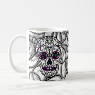 Day of the deadsockerskalle - Swirly mång- färg Kaffemugg