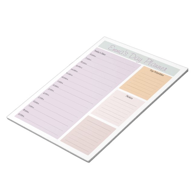 Day Planner Lavender, Apricot, Dusty Mint Anteckningsblock (Vinklad)