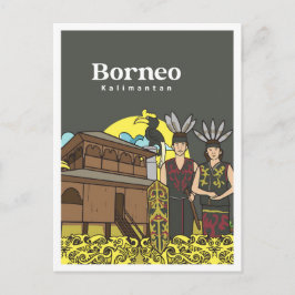 Dayak Borneo Kalimanta Indonesien Resa Vykort