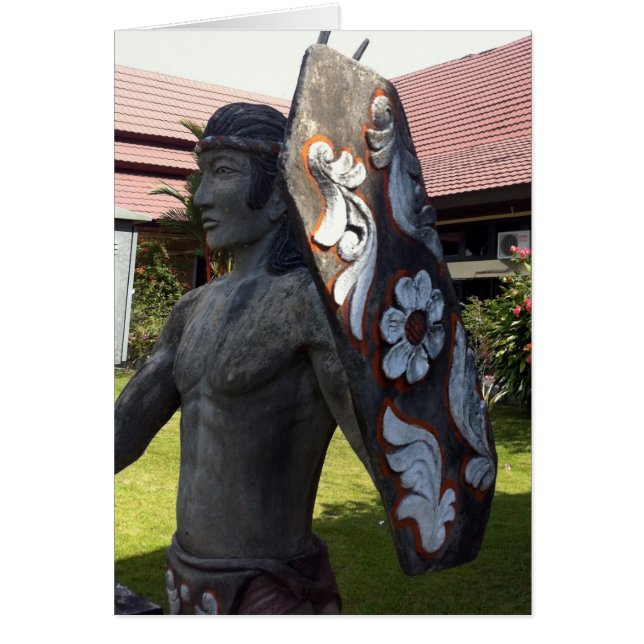 Dayak Statue Kalimantan Indonesia Airport Hälsningskort (Framsidan)