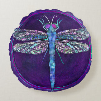 Dayamy judtonad Dragonfly Round Pillow Rund Kudde