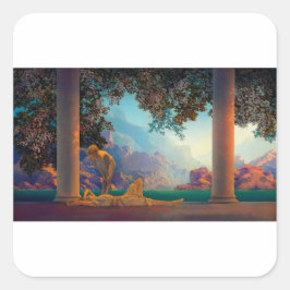 DAYBREAK Maxfield Parrish 1922 Stickers Fyrkantigt Klistermärke