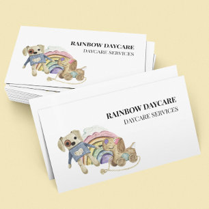 Daycare Child Care Leksak Boho Watercolor Visitkort