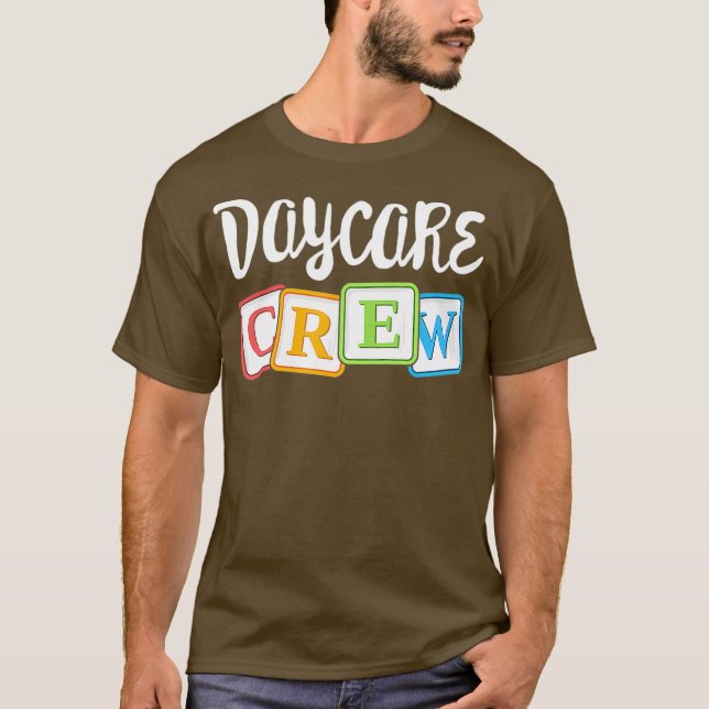 Daycare Crew Childcare Team Squad Provider efter T Shirt (Framsida)