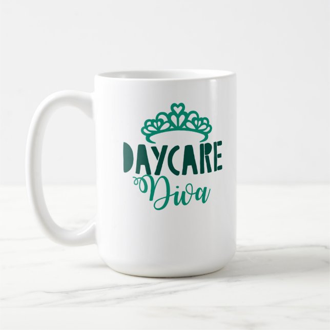 Daycare Diva Son Dotter Preschool Tiara Funny Kaffemugg (Vänster)